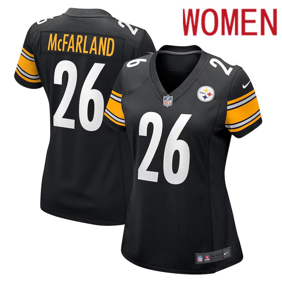 Women Pittsburgh Steelers #26 Anthony McFarland Jr. Nike Black Game Player NFL Jersey->women nfl jersey->Women Jersey